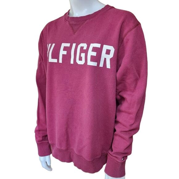 Tommy Hilfiger Burgundy & White Crewneck Sweatshirt (M) - Picture 1 of 5